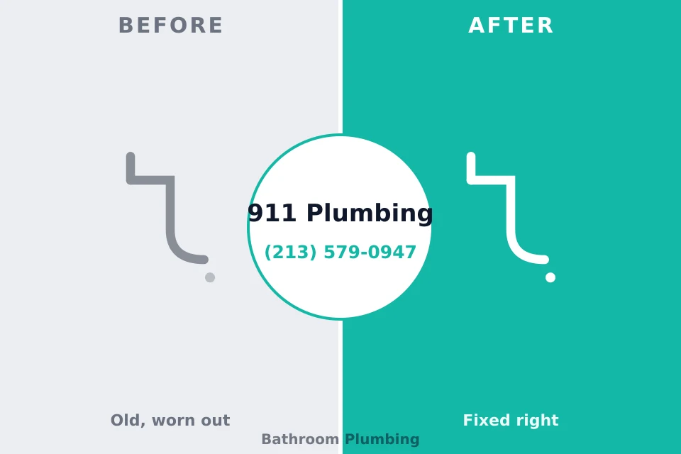 Before and after: plumbing repair Belmont, PA